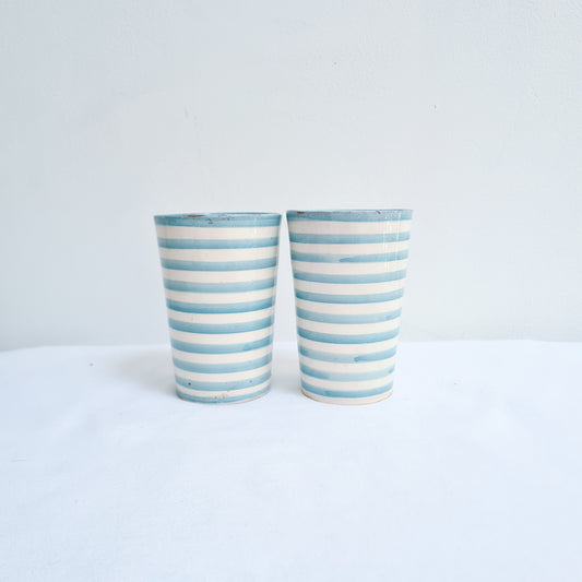 Cups mit Streifen - Himmelblau - L