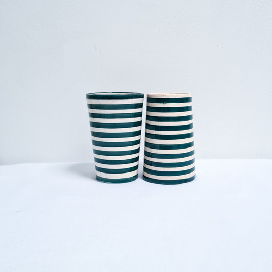 Gestreifte Cups - Mintgrün - L