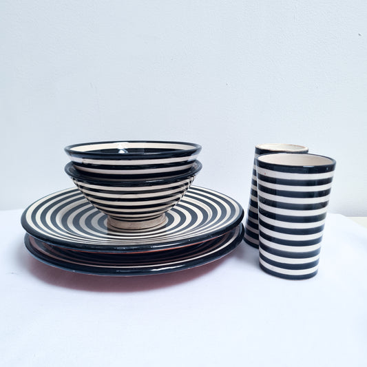 Dinner Essentials Set - Zwak - Stripped Black