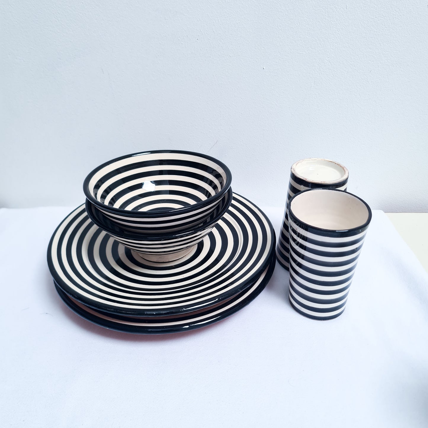 Dinner Essentials Set - Zwak - Schwarz gestreift