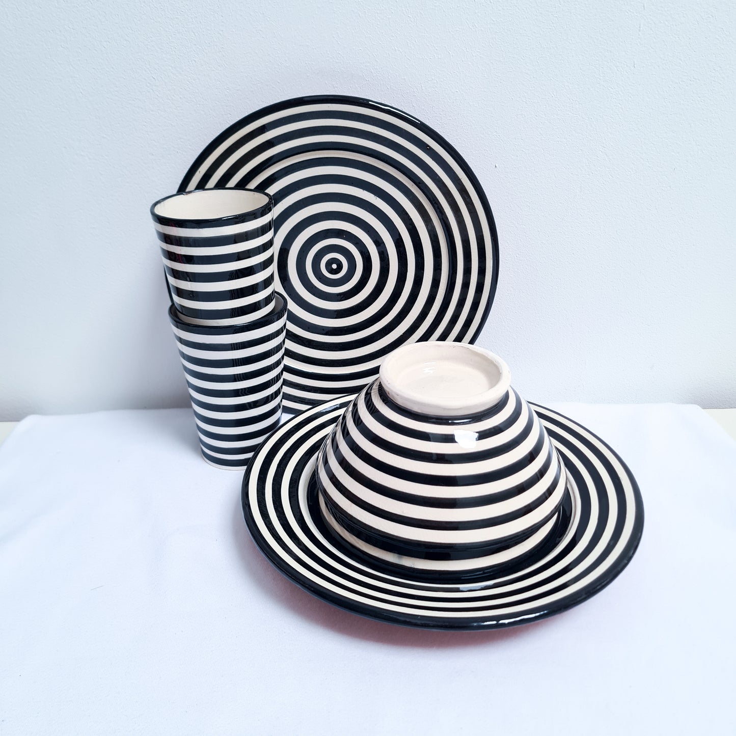 Dinner Essentials Set - Zwak - Schwarz gestreift