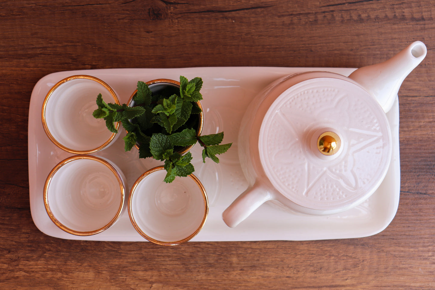 Handmade Carved Moroccan Teapot Plate