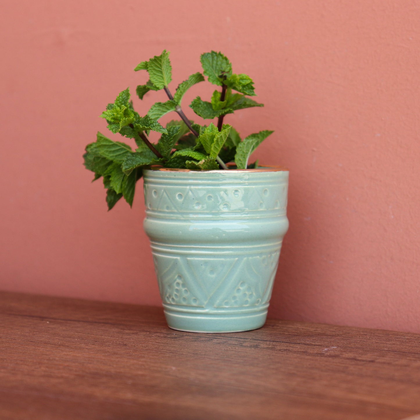 Small Cup - Gold - Mint Green