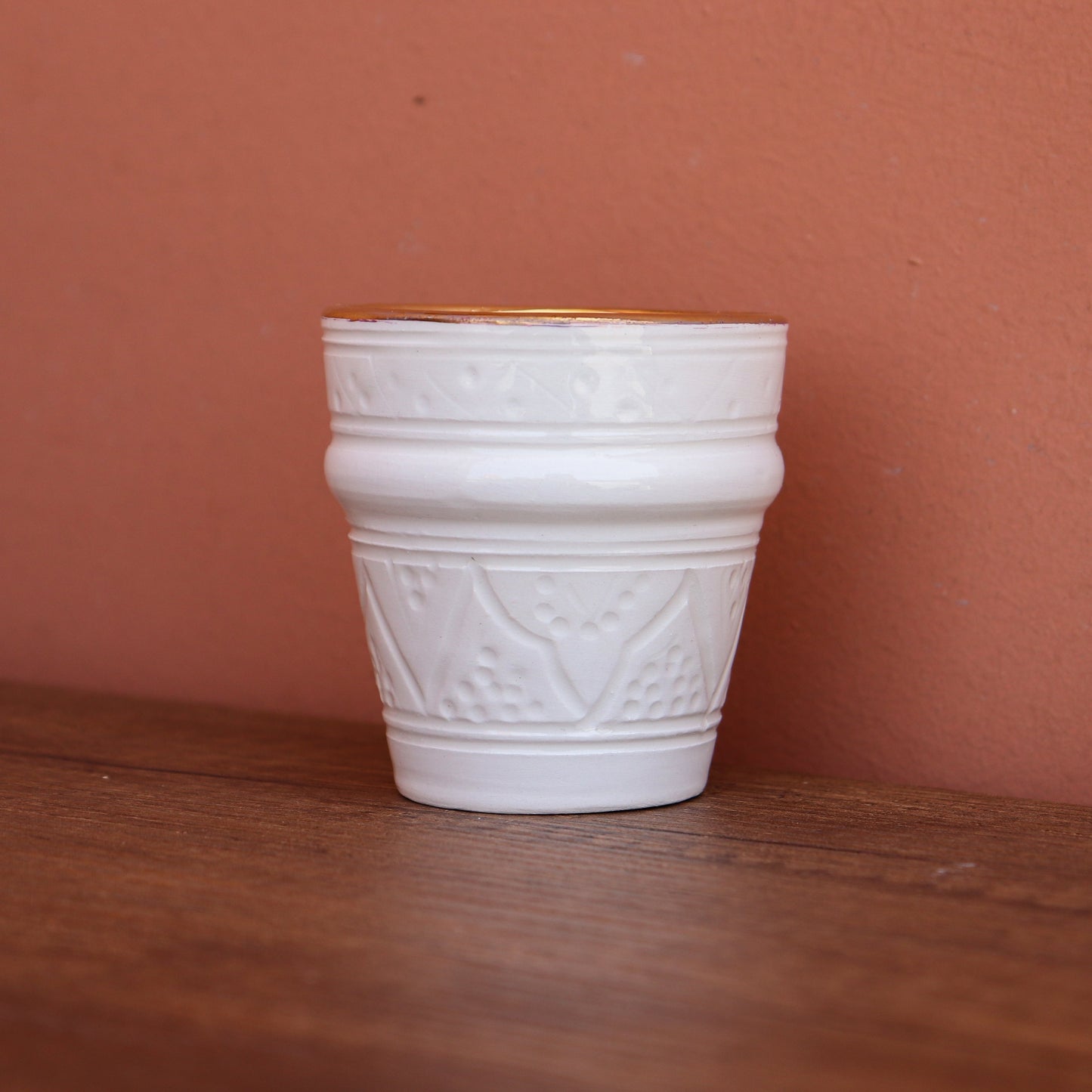 Small Cup - Gold - White