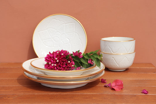 Dinner Essentials Set - Gold - Weißer Aufdruck