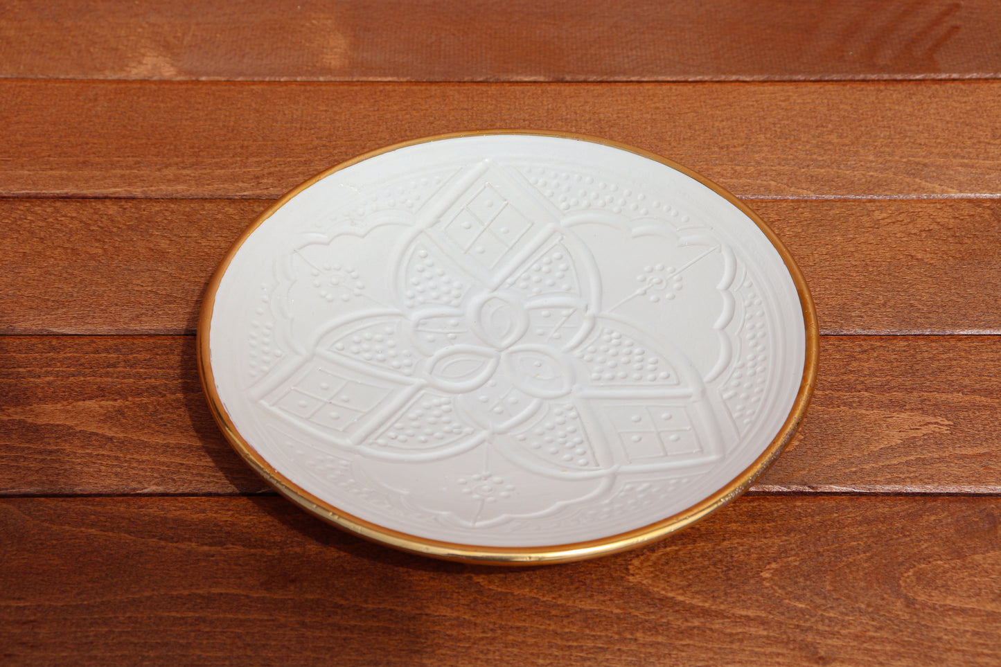 Teller Ø20 cm - Gold - Weißer Aufdruck