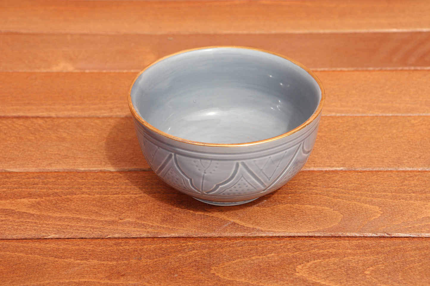 Slate Grey Bowl - Gold