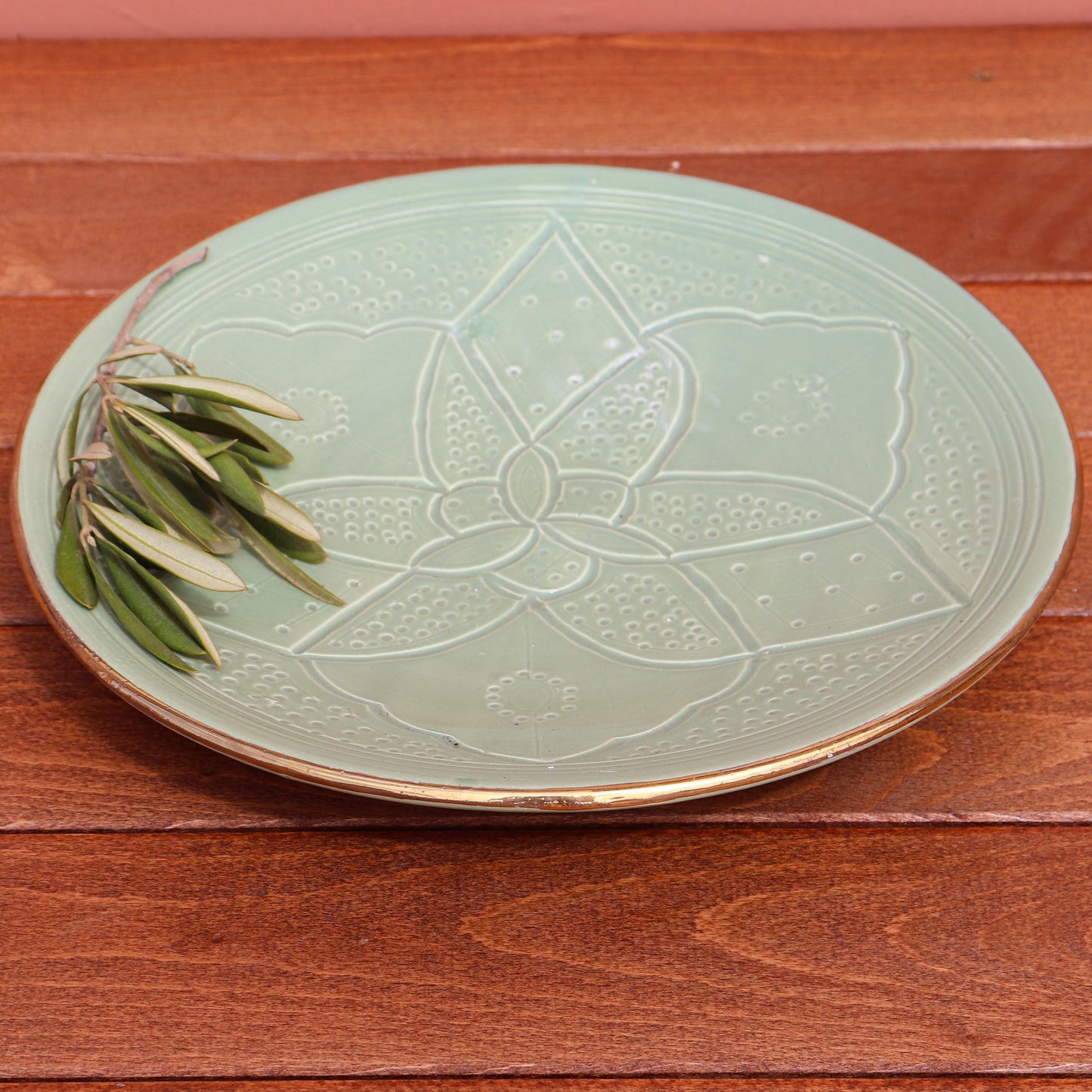 Dinner Essentials Set – Gold – Mintgrüner Druck