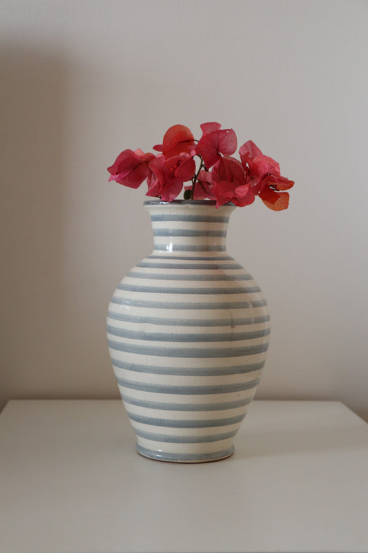 Medium Vase - Light Grey Stripes