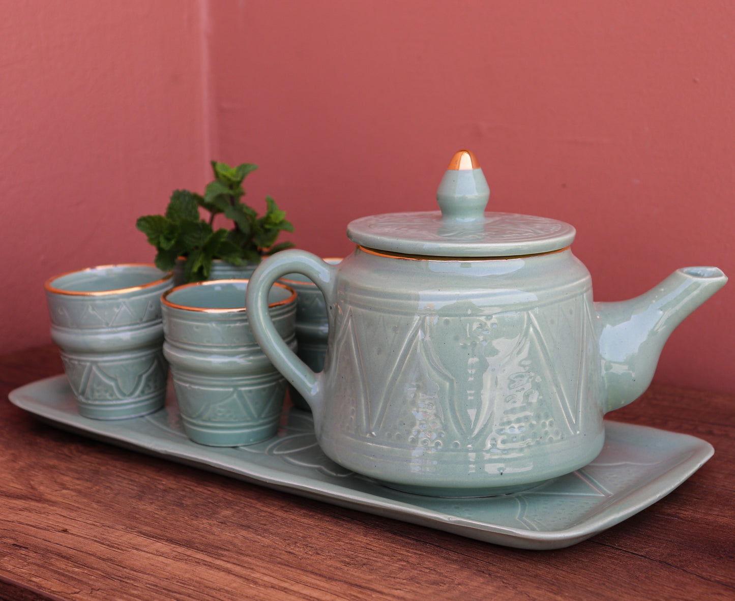 Handmade Carved Moroccan Teapot