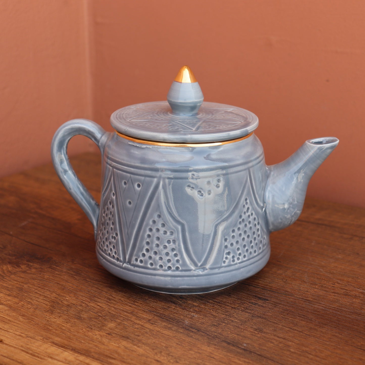 Handmade Carved Teapot Set