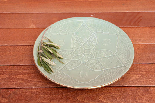 Plates Ø 26 cm - Gold - Mint Green Print