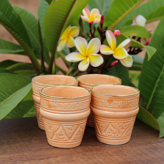 2 Printed Ring Cup - Gold - Cantaloupe