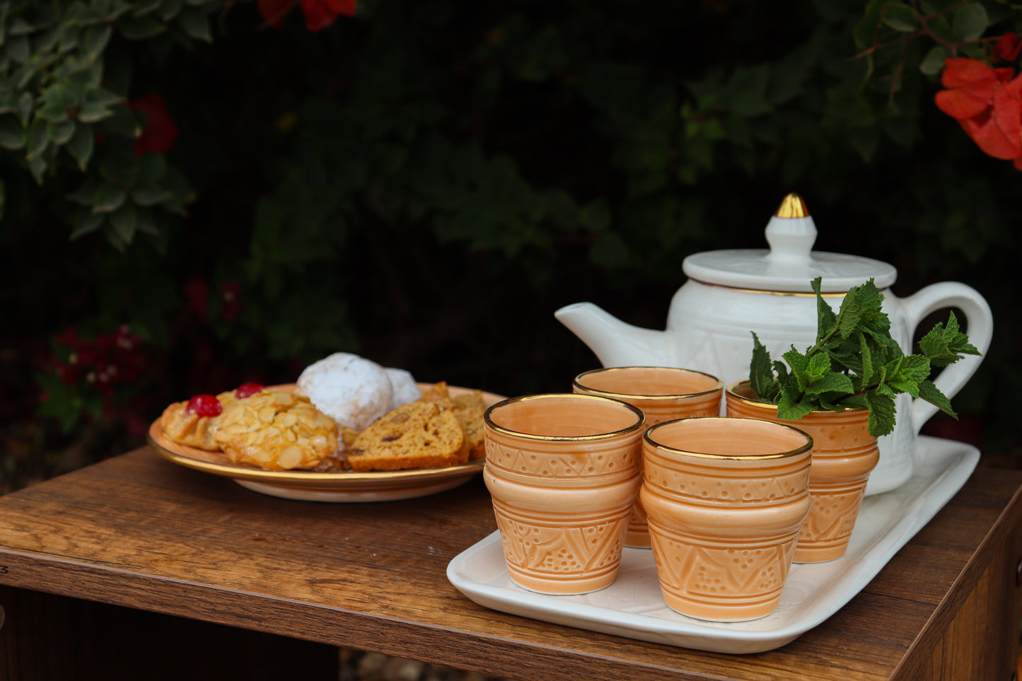 Handmade Carved Teapot Set